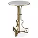Ferrin White and Gold Marble Top Round Accent Table