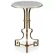 Ferrin White and Gold Marble Top Round Accent Table