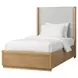 Modena Natural and Cream Twin Upholstered Panel Bed