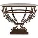 Venetian Brown and Cream Demilune Top Console Table