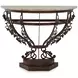 Venetian Brown and Cream Demilune Top Console Table