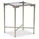 Iron Transparent and Gold Rectangular Glass Top Side Table