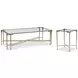 Iron Transparent and Gold Rectangular Occasional Table Set