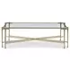 Iron Transparent and Gold Rectangular Occasional Table Set