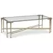 Iron Transparent and Gold Rectangular Glass Top Coffee Table