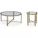 Kensington Transparent and Gold Round Occasional Table Set