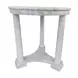 Neoclassic White Round Side Table