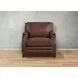 Camden Pecan Leather Upholstered Accent Chair with Nailhead Trim