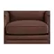 Camden Pecan Leather Upholstered Accent Chair with Nailhead Trim