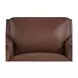 Camden Pecan Leather Upholstered Accent Chair with Nailhead Trim