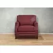 Camden Cranberry Leather Upholstered Accent Chair with Nailhead Trim
