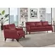 Camden Cranberry Leather Upholstered Accent Chair with Nailhead Trim