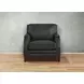 Camden Black Leather Upholstered Accent Chair with Nailhead Trim