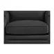Camden Black Leather Upholstered Accent Chair with Nailhead Trim