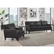 Camden Black Leather Upholstered Accent Chair with Nailhead Trim