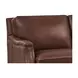 Camden Pecan Leather 87" Sofa with Nailhead Trim