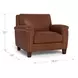 Sherwyn Pecan Leather Upholstered Accent Chair with Nailhead Trim