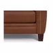 Sherwyn Pecan Leather Upholstered Accent Chair with Nailhead Trim