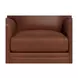 Sherwyn Pecan Leather Upholstered Accent Chair with Nailhead Trim