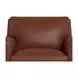 Sherwyn Pecan Leather Upholstered Accent Chair with Nailhead Trim