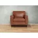 Sherwyn Nutmeg Leather Upholstered Accent Chair with Nailhead Trim