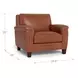 Sherwyn Nutmeg Leather Upholstered Accent Chair with Nailhead Trim