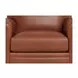 Sherwyn Nutmeg Leather Upholstered Accent Chair with Nailhead Trim