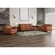 Sherwyn Nutmeg Leather Upholstered Accent Chair with Nailhead Trim
