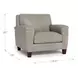 Sherwyn Stone Leather Upholstered Accent Chair with Nailhead Trim