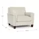 Sherwyn Vanilla Leather Upholstered Accent Chair with Nailhead Trim