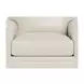 Sherwyn Vanilla Leather Upholstered Accent Chair with Nailhead Trim