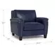 Sherwyn Navy Leather Upholstered Accent Chair with Nailhead Trim