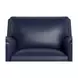 Sherwyn Navy Leather Upholstered Accent Chair with Nailhead Trim