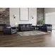 Sherwyn Navy Leather Upholstered Accent Chair with Nailhead Trim