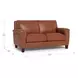 Sherwyn Nutmeg Leather 64" Loveseat with Nailhead Trim