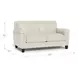 Sherwyn Vanilla Leather 64" Loveseat with Nailhead Trim