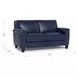 Sherwyn Navy Leather 64" Loveseat with Nailhead Trim