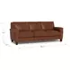 Sherwyn Pecan Leather 89" Sofa with Nailhead Trim