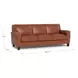 Sherwyn Nutmeg Leather 89" Sofa with Nailhead Trim