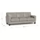 Sherwyn Stone Leather 89" Sofa with Nailhead Trim