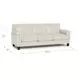 Sherwyn Vanilla Leather 89" Sofa with Nailhead Trim