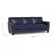 Sherwyn Navy Leather 89" Sofa with Nailhead Trim