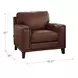 Halwyn Pecan Leather Upholstered Accent Chair