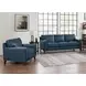 Halwyn Navy Leather Upholstered Accent Chair
