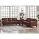 Halwyn Pecan Leather 65" Loveseat