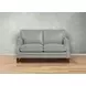 Camden Silver Leather 61" Loveseat with Nailhead Trim