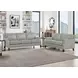 Camden Silver Leather 61" Loveseat with Nailhead Trim