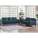 Halwyn Navy Leather 89" Sofa