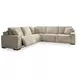Carceri Cashmere Performance Fabric 5 Piece Modular Power Reclining Sectional with USB Charging and Armless Power Recliner