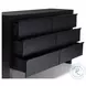 Flo Black 6 Drawer Dresser
